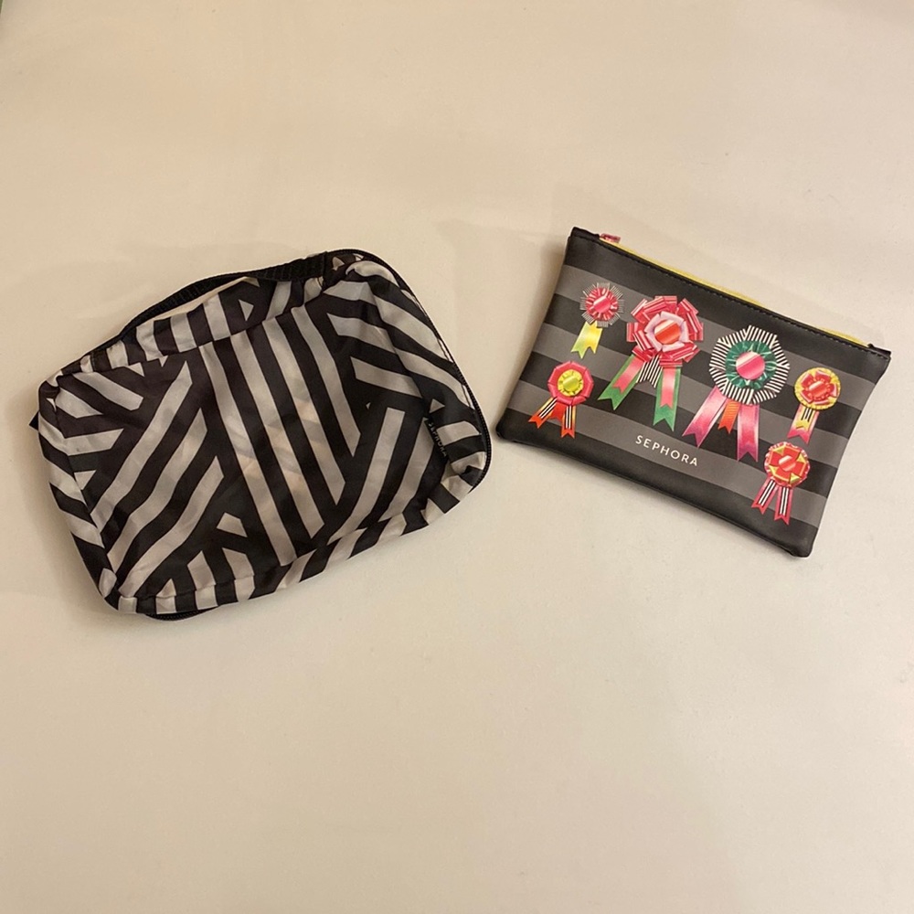 SEPHORA Cosmetic Accessory Pouches A Bundle of 2 Excellent Condition Fun Colors